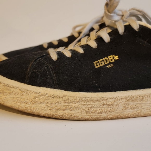 Golden Goose Vulcanized Leather Black Suede Lowtop Sneakers Star GGDB Size 40 - Picture 3 of 16